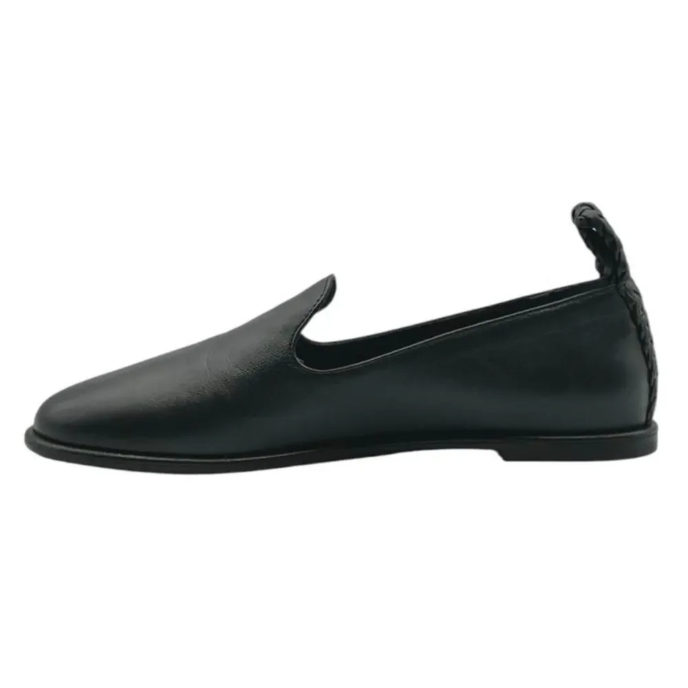 Dear Frances Mika Flat Black Leather Loafers Ballet Shoes Italy EU 37 1/2 US 7.5